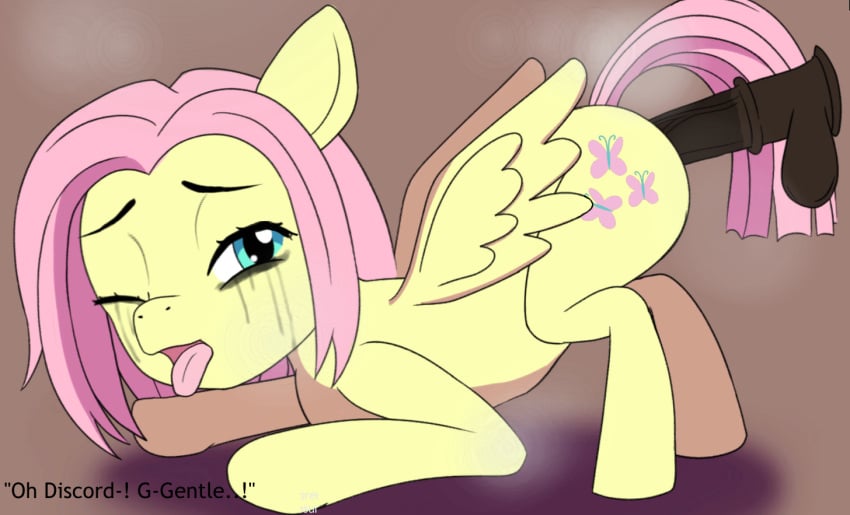 anal_sex discord_(mlp) fluttershy_(mlp) gasping girl horse horsecock my_little_pony pegasus pink_hair pony teal_eyes yellow_fur