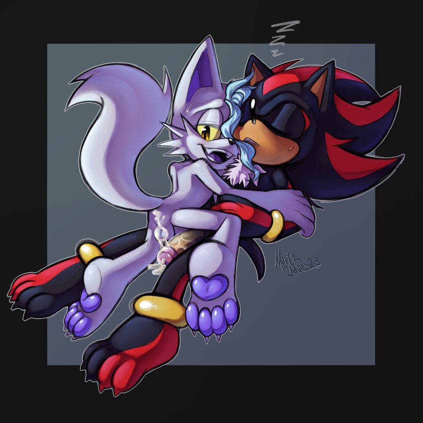 1:1 absurd_res after_anal after_sex anthro arctic_wolf balls blue_hair bodily_fluids canid canine canis cum cum_in_ass cum_inside cum_on_balls cum_on_penis dreamworks duo eulipotyphlan fur genital_fluids genitals hair head_on_chest hedgehog hi_res leaking_cum madagascar_(series) male male/male mammal marty_(madagascar) martyjade23 penis raaf_helder_(character) sega shadow_the_hedgehog sleeping sonic_(series) sonic_the_hedgehog_(series) tagme white_body white_fur wolf yellow_sclera