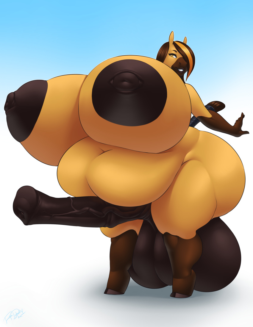 1futa 2015 animal_genitalia anthro areola ass balls big_ass big_balls big_breasts big_penis black_nipples blonde_hair breasts brown_fur brown_hair brown_nipples brown_penis color dickgirl equine erection fur furry futa_only futanari gradient_background hair highres hooves horse horsecock horsecock_futanari huge_ass huge_balls huge_breasts hyper hyper_ass hyper_balls hyper_breasts hyper_nipples hyper_penis intersex lips long_hair looking_at_viewer mammal nails navel nipples nude obese overweight penis revadiehard sheila_skyworld signature simple_background solo standing thick_thighs vein veiny_penis yellow_eyes yellow_fur