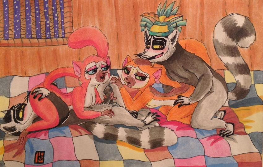 69 69_position all_hail_king_julien bed clover_(madagascar) crimson_(madagascar) dreamworks king_julien madagascar_(series) magic_steve night_sky orgy puku83 twins window