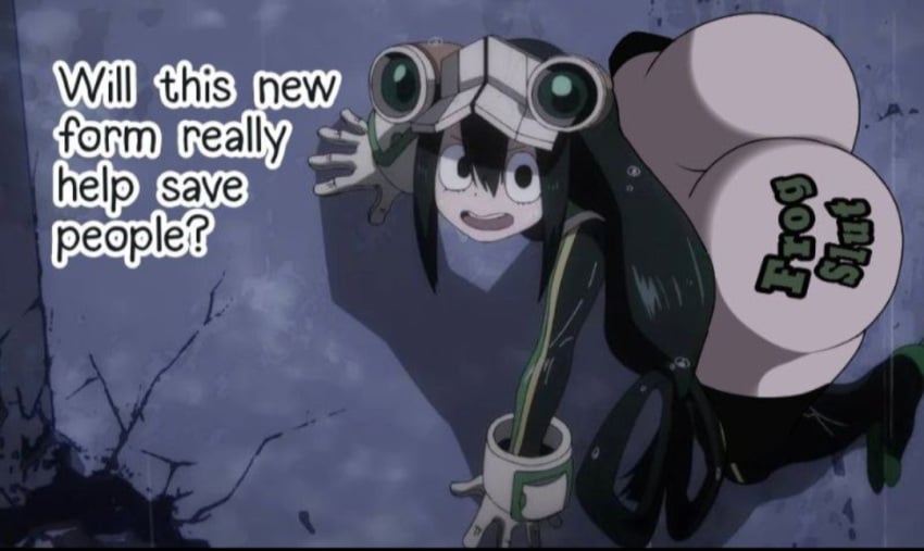 big_ass body_writing bubble_butt edit english_text female_only huge_ass my_hero_academia tattoo text tsuyu_asui useless_clothing