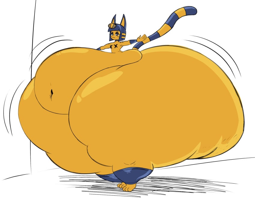 animal_crossing ankha bbw big_ass bubble_butt female furry huge_ass overweight thick_thighs user3345 wide_hips