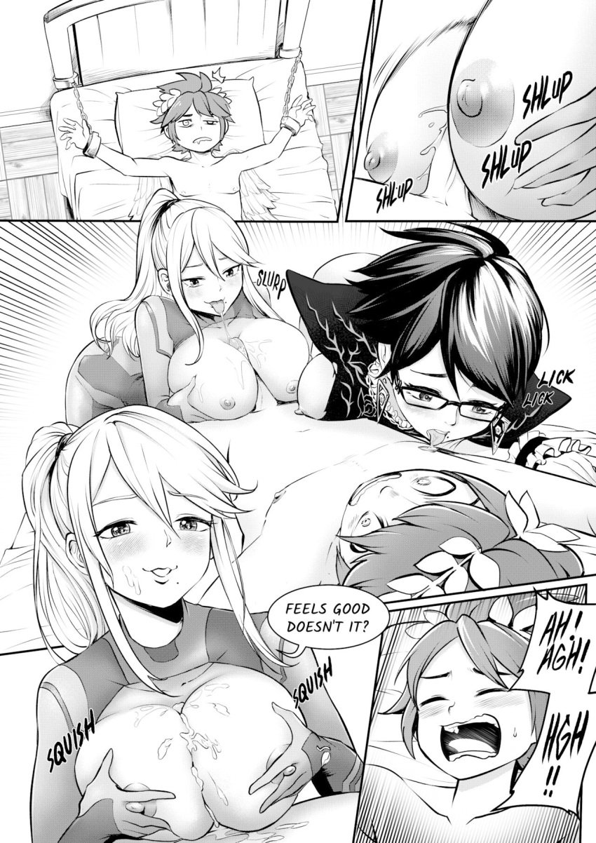 angel bayonetta bayonetta_(character) body_swap body_switch bodyswap comic kid_icarus metroid milf nintendo pit pit_(kid_icarus) samus_aran super_smash_bros. tsfsingularity