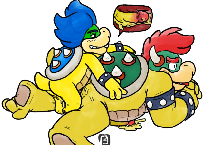 2boys anal animal balls bowser bowserboy101 cum cum_in_ass furry koopa koopaling koopalings ludwig_von_koopa male male_only mario_(series) multiple_boys nintendo penis sex yaoi