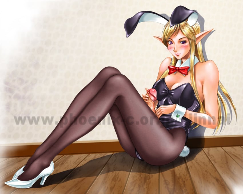 1futa background big_penis blonde_hair blush breasts bunny_ears bunny_suit clothed clothing cock collar dick dickgirl dusty_heaven elf elf_ears elf_female erect erect_penis erection futa_only futanari hand_on_penis high_heels human large_penis light-skinned_futanari light_skin looking_at_viewer medium_breasts mostly_clothed pantyhose penis posing purple_eyes ribbon sitting_on_floor solo solo_futanari uncensored watermark