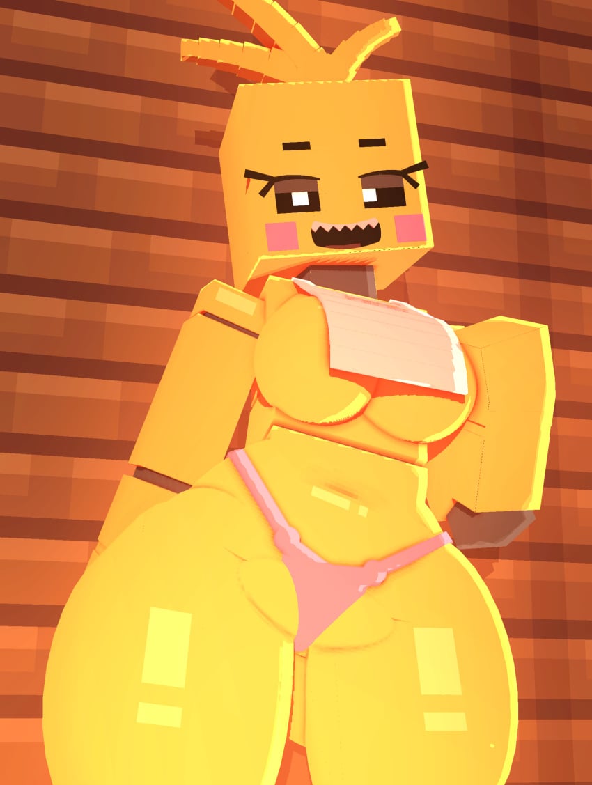 3d 3d_(artwork) big_breasts bird breasts chicken coresvoid curvy curvy_body curvy_female curvy_figure digital_media_(artwork) female female_only five_nights_at_freddy's five_nights_at_freddy's_2 fnaf machine mine-imator minecraft open_mouth robot shadow simple_background smooth_skin thick_thighs thighs toy_chica_(fnaf) toy_chica_(love_taste) wide_hips yellow_body yellow_hair