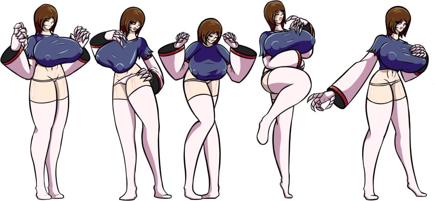 big_breasts brown_hair claws drajoe female fnf fnf_mods friday_night_funkin friday_night_funkin_mod original original_character sprite sprite_sheet suken_y taller_girl transparent_background white_socks