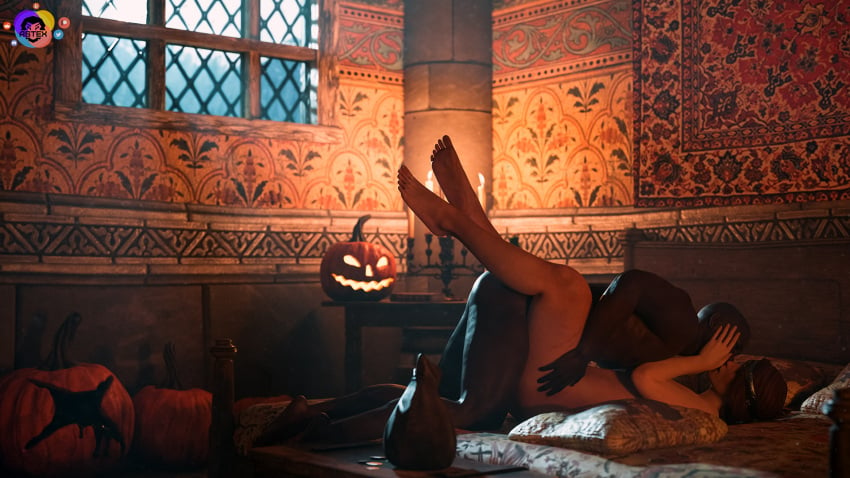 1boy 1girls 3d astex bald bed cerys_an_craite closed_eyes crown dark-skinned_male dark_skin interracial kissing kissing_while_penetrated legs legs_wrapped_around_partner missionary_position nude passionate romantic royalty sex spread_legs straight the_witcher_(series) the_witcher_3:_wild_hunt