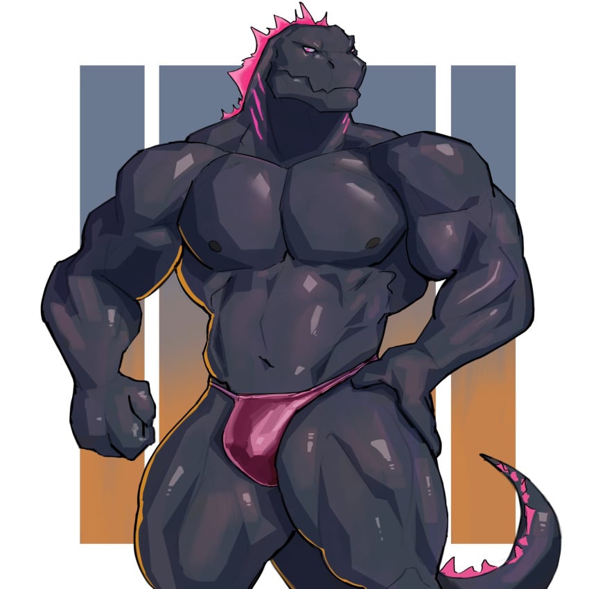 -male_only 1:1 2024 abs anthro barazoku biceps big_muscles bulge clothed clothing deltoids godzilla godzilla_(series) hi_res huge_muscles kaiju looking_at_viewer male male_only manly monster monsterverse muscular muscular_anthro muscular_male navel nipples non-mammal_nipples pecs quads reptile rolenzoart scales scalie simple_background solo solo_male speedo standing swimwear thick_arms thick_thighs toho topless topless_anthro topless_male