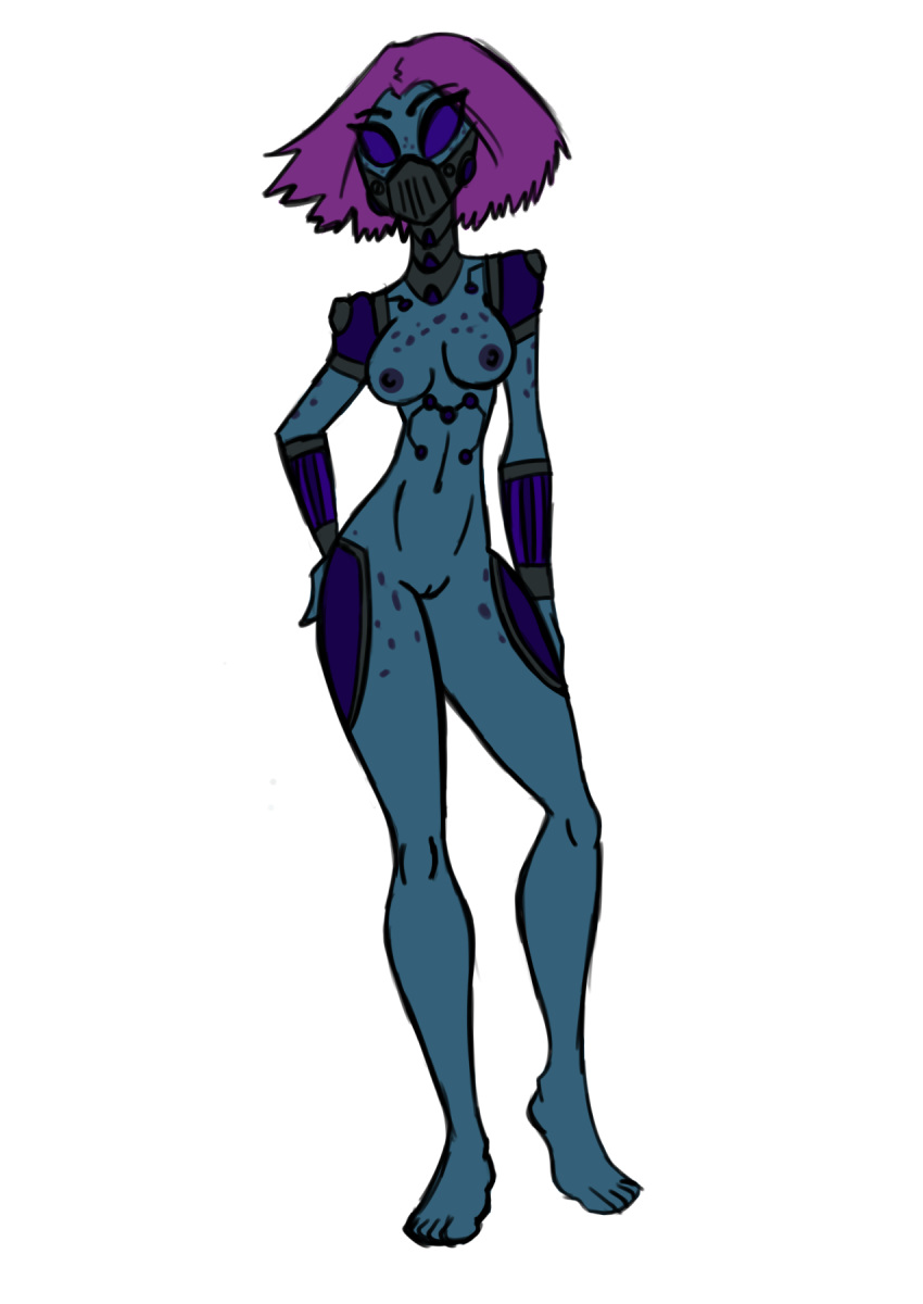 alien breasts cyborg female mordesh nude purple_hair ravencomb21 wildstar zombie