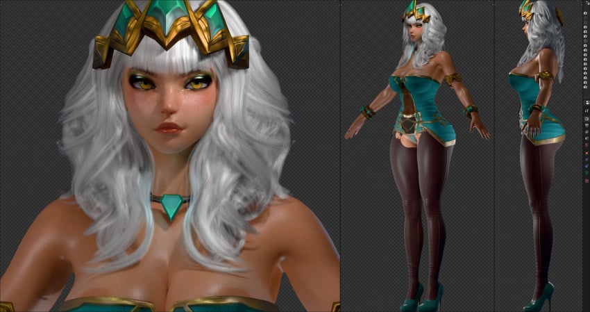 blender blender_(software) kinkycat3d kinkykatt3d league_of_legends qiyana_yunalai