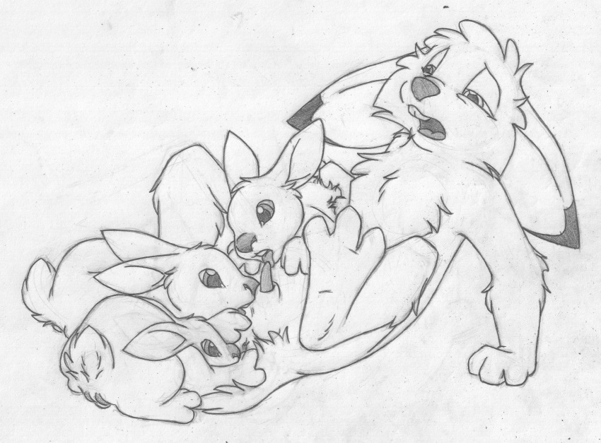 anal anatomically_correct anthro anthro_on_feral anus balls buckteeth erection feral greyscale group half-closed_eyes jake_cottontail lagomorph legs_up licking looking_pleasured male mammal mizzyam monochrome nude open_mouth oral pencil_(artwork) penis penis_lick rabbit reclining rimming sex sheath size_difference spread_legs spreading tapering_penis teeth tongue tongue_out traditional_media_(artwork) yaoi zoophilia