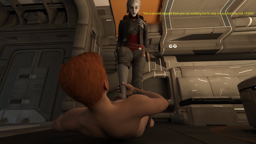 cal_kestis clothed_female_nude_male foot_fetish foot_focus footjob jedi:_fallen_order jedi:_survivor male/female merrin star_wars stepped_on