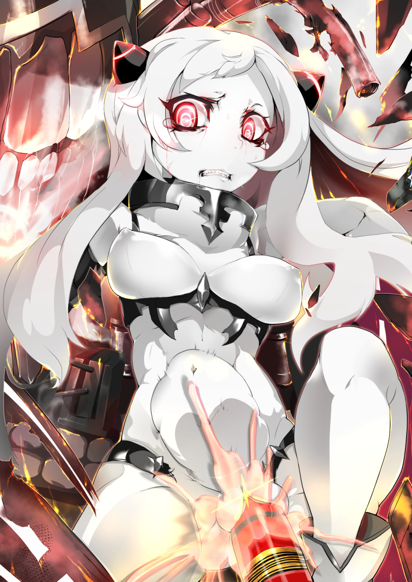 1girls abyssal_ship airfield_hime boots breasts cum cum_explosion cum_in_pussy cum_inside drooling excessive_cum female hair hi_res humanoid hybrid kantai_collection large_insertion long_hair machine messy monster penetration plump_labia pussy red_eyes saliva sex_machine shinkaisei-kan solo stomach_bulge tentacle vaginal_penetration white_hair white_skin