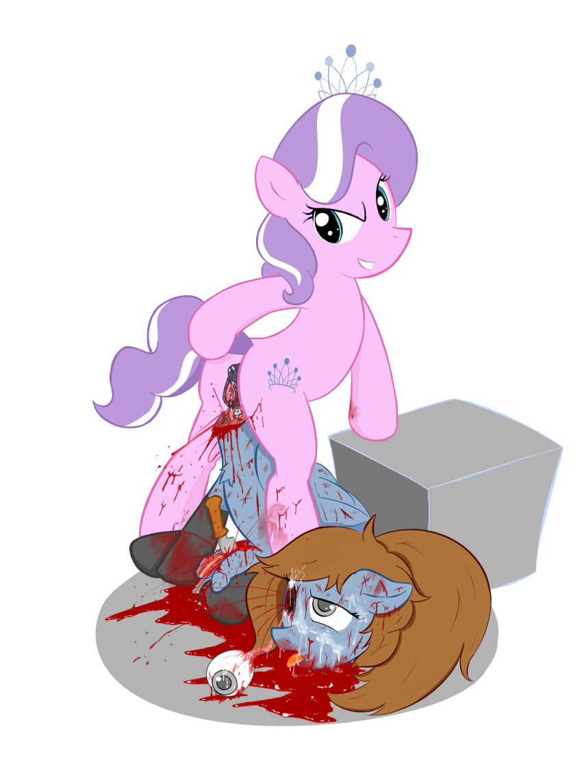 animal_genitalia blood cum cum_inside cum_on_face diamond_tiara_(mlp) equine equine_pussy eyeball fearingfun_(character) female friendship_is_magic gore grimdark grin guro horse killing knife male mammal mane my_little_pony penis pony pussy pussy_juice severed_head straight unknown_artist