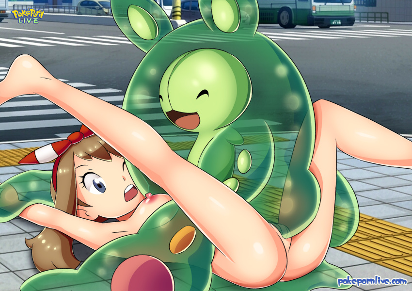 1girls 1other 1pokemon armpits ass asscheeks barefoot blush breasts cars city completely_nude completely_nude_female creatures_(company) erect_nipples feet female forced_sex game_freak human kneepits may_(pokemon) may_(pokemon_oras) medium_breasts nintendo nipples no_clothes nude nude_female nudist on_back on_floor on_ground palcomix pokemon pokemon_oras pokephilia pokepornlive public public_nudity public_rape public_sex pussy rape restrained reuniclus road slime_monster street tagme