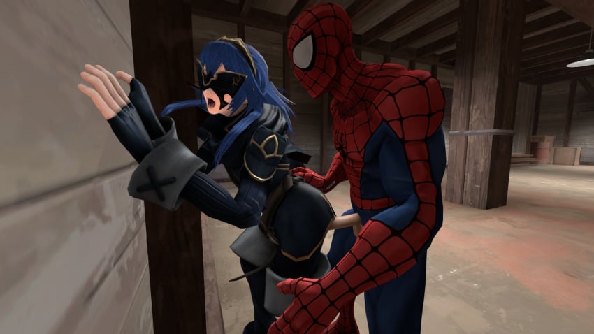 3d blue_hair cowman crossover eastern_and_western_character female fire_emblem fire_emblem_awakening garry's_mod human lucina_(fire_emblem) male marvel peter_parker spider-man spider-man_(series) straight straight_hair