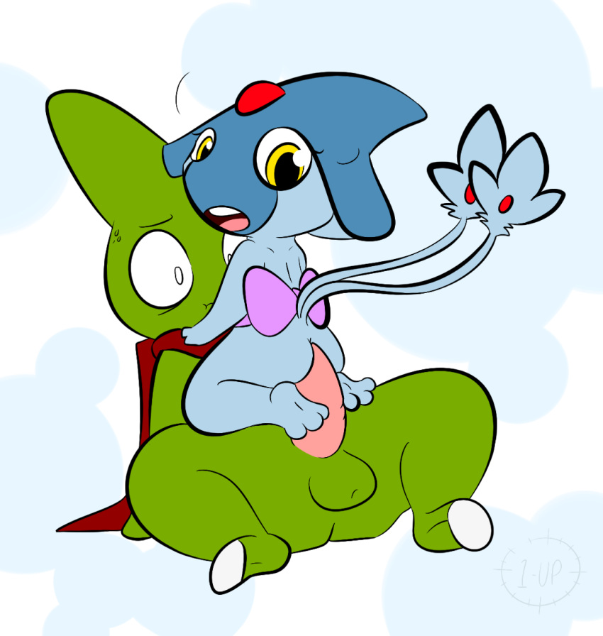 1-upclock ass azelf balls clothes duo erection feet female foot_fetish footjob larvitar looking_back male nintendo open_mouth penis pokemon simple_background straight video_games