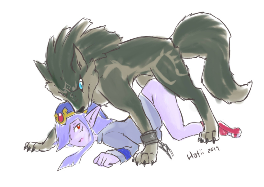 2boys all_fours blue_eyes canine gay human human_in_animal_body humanoid interspecies link male male_only mammal minish_cap multiple_boys nintendo red_eyes sapient_animal sentient_animal sentient_feral the_legend_of_zelda twilight_princess vaati video_games wolf wolf_link