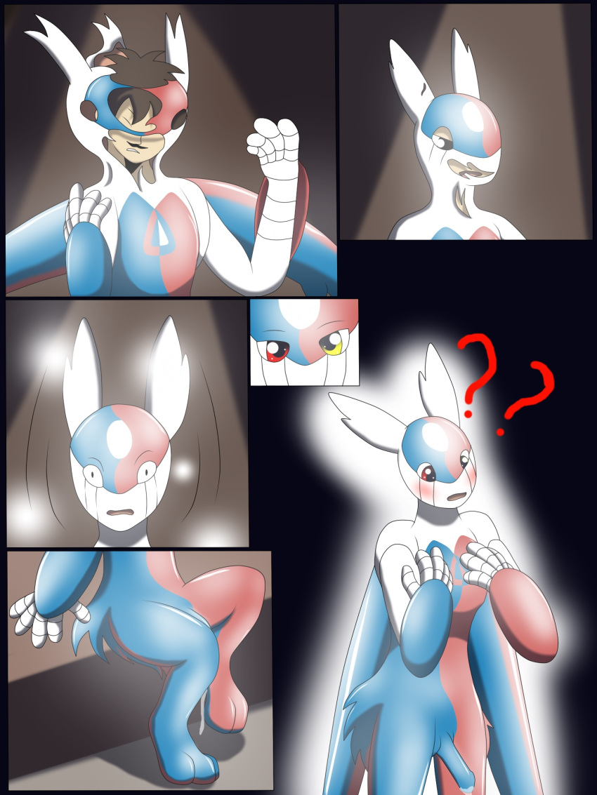 auro color cum gender_transformation hair heterochromia human hybrid latias latios mammal nintendo no_text_version penis pokemon pokemon_(species) pokemon_tf suit suit_transformation transformation video_games wolfeenix