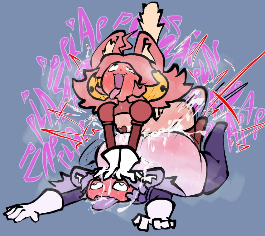 2girls cat_ears cat_tail catgirl deltarune deltarune_chapter_5 dual_persona futanari lesbian mad_dummy mad_mew_mew selfcest steadmondslick trans_woman transfem undertale