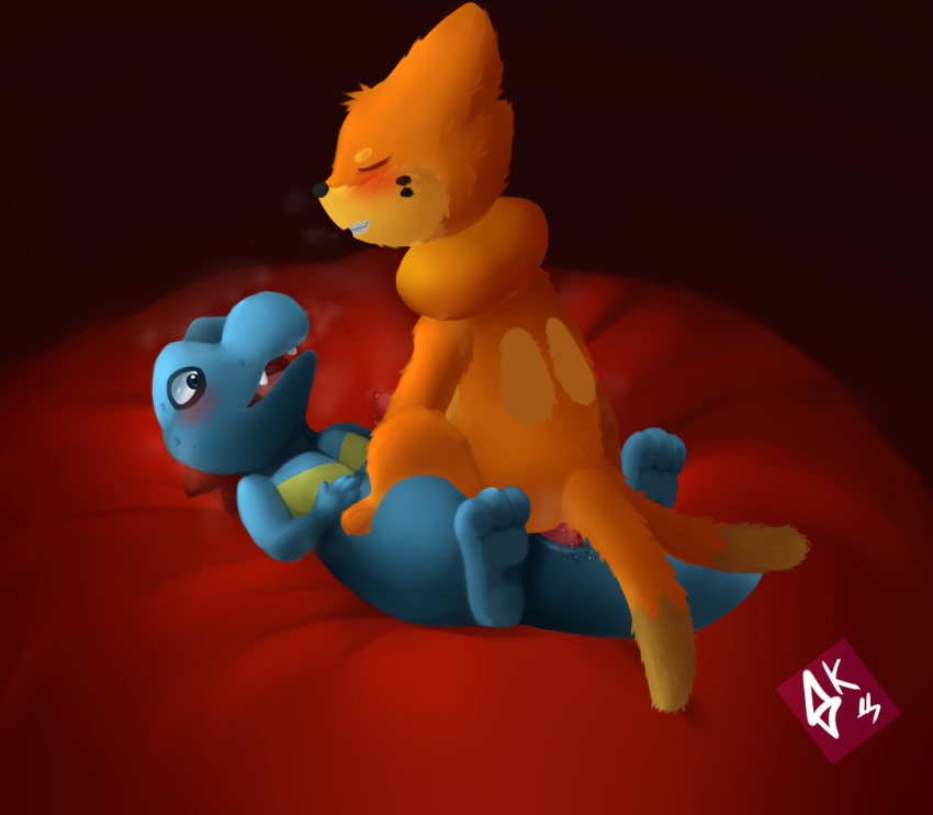 anal anal_sex blush buizel closed_eyes male nintendo penetration penis pokemon sex sirkiller totodile video_games yaoi