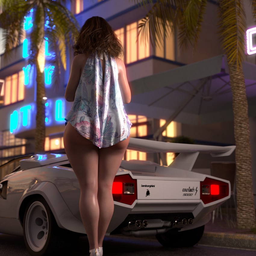 1girls 3d ass car dress female palm_tree rev2019