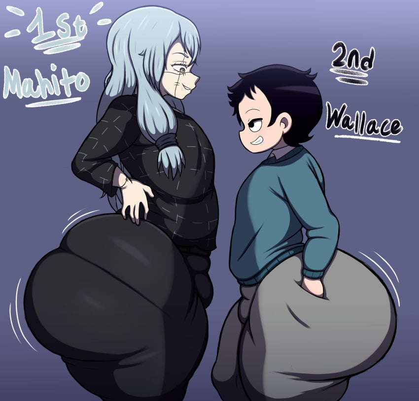 2boys 2femboys big_ass big_butt black_hair bulge curvy curvy_figure curvy_male fat_ass_femboy femboy femboy_only feminine_male gay gigantic_ass gigantic_butt girly huge_ass huge_butt jackov jujutsu_kaisen light-skinned_femboy light_skin mahito_(jujutsu_kaisen) male_only pantylines periwinkle_hair poll_winner scott_pilgrim scott_pilgrim_takes_off trap voluptuous voluptuous_male wallace_wells