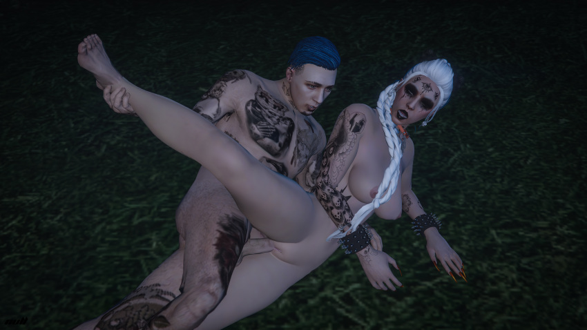 1boy 1boy1girl 1girls braid braided_hair braided_ponytail breasts choker cock dick female grand_theft_auto grand_theft_auto_online grand_theft_auto_v jeff_macdonald leg_lift legs lifting_leg male moan moaning moaning_in_pleasure naked naked_female naked_male neko_mimi(nopixel) nipples nopixel nude nude_female nude_male nullinvoid on_side penetration ponytail pussy sex spiked_bracelet spikes tattoo tattoo_on_belly tattoo_on_chest tattoo_on_face tattoo_on_legs tattooed_arm tattoos thighs vagina vaginal_penetration vaginal_sex white_hair