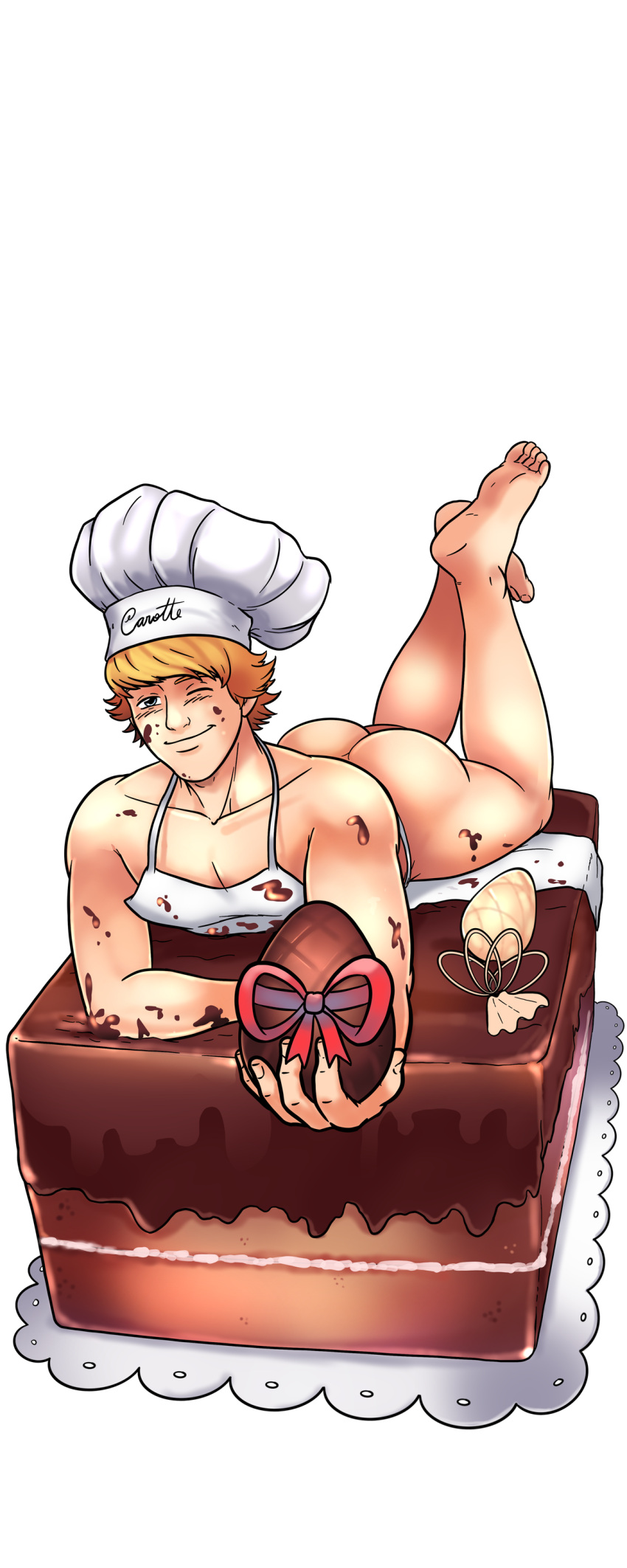 1boy ass cake feet feet_together gay gay_harem_(game) gay_male laying_on_stomach male male_only yaoi