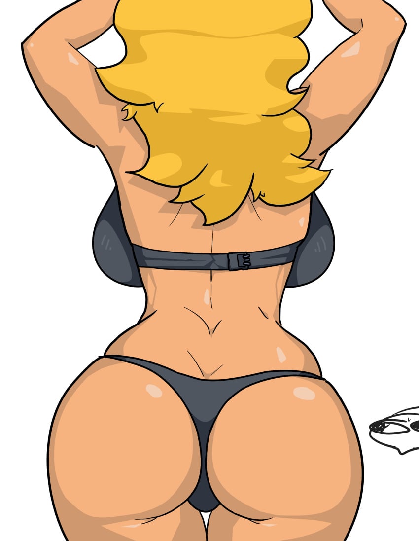 ass ass_focus ass_out big_ass big_breasts big_butt black_bra black_panties blonde_female blonde_hair fat_ass female female_human female_only feminine posing_for_the_viewer round_ass round_butt sticking_ass_out teasing teasing_viewer thick_ass underwear voluptuous voluptuous_female