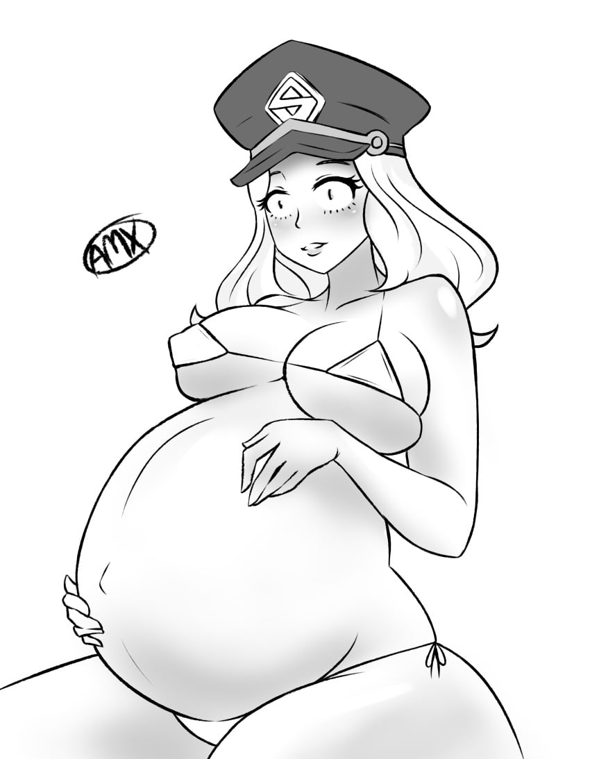 1girls amx belly big_belly big_breasts bikini breasts camie_utsumishi camie_utsushimi clothed female girl my_hero_academia pregnant solo swimsuit utsushimi_camie