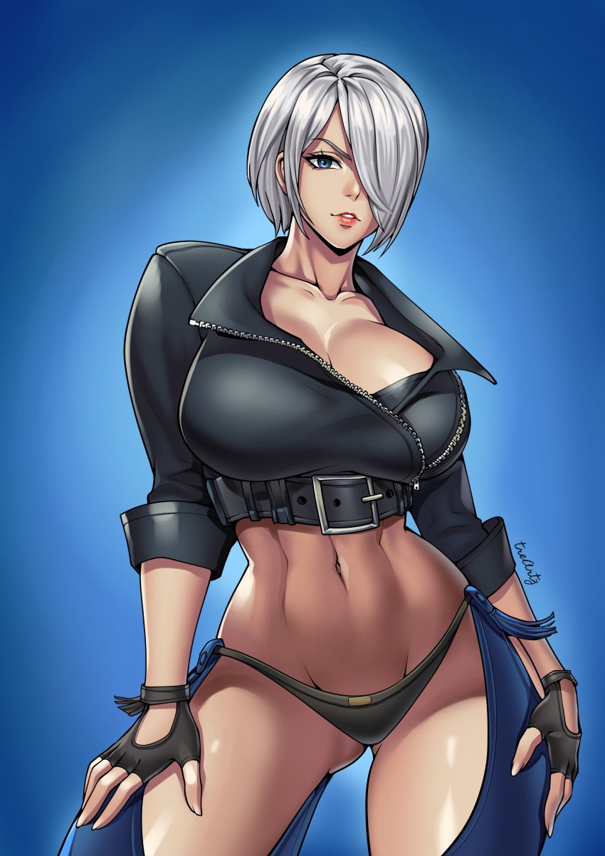 angel_(kof) ass big_ass big_breasts king_of_fighters light-skinned_female light_skin short_hair thick_ass thick_thighs thotlerrr treartz white_hair