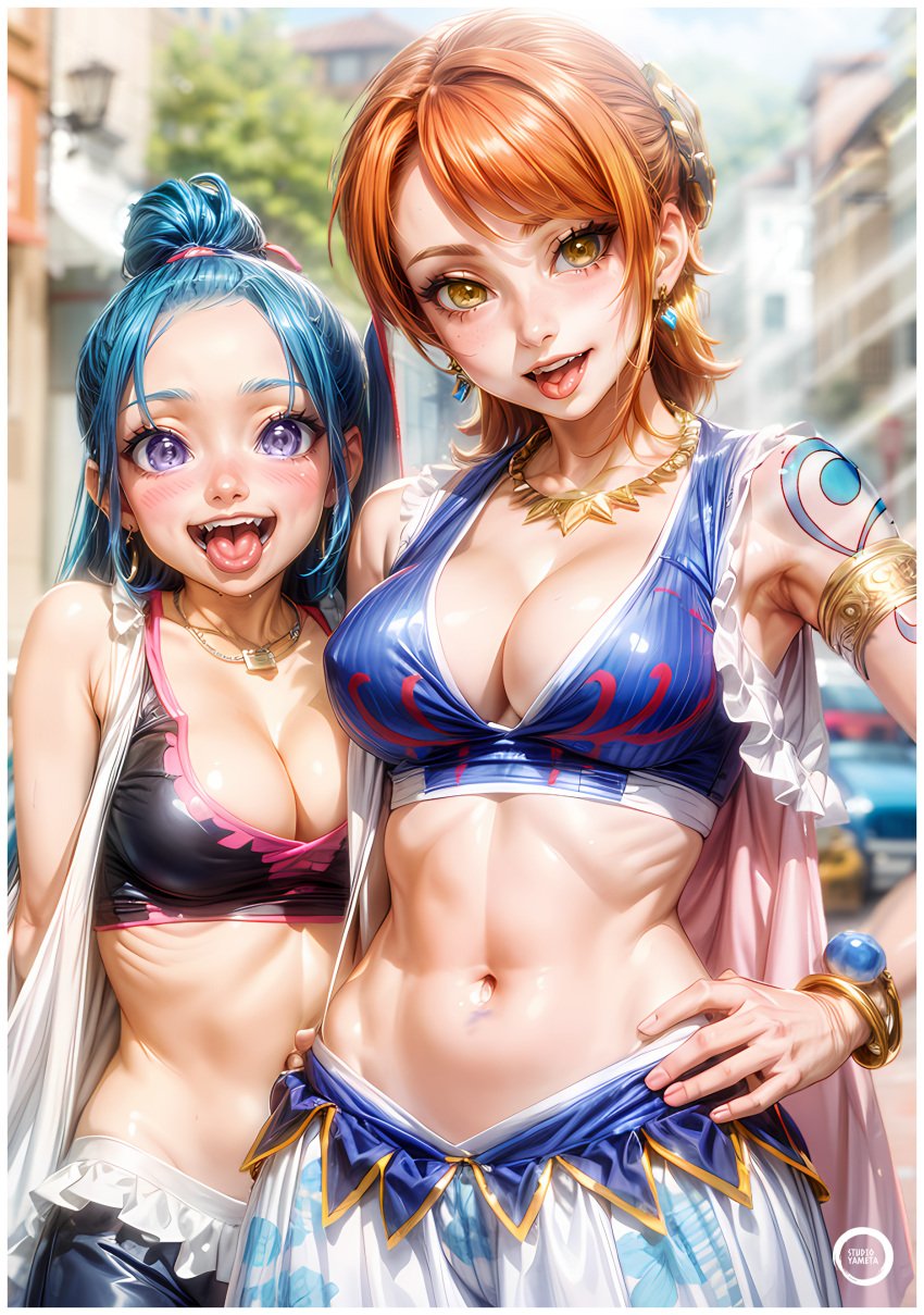 ai_generated female female_only nami_(one_piece) nefertari_vivi one_piece yametastudio