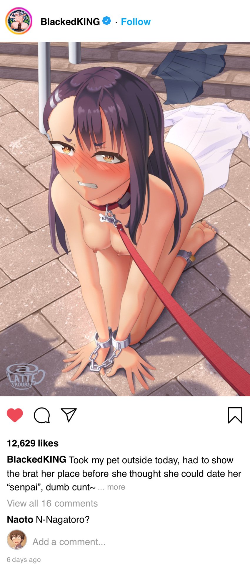 1girls edit english_text female female_only hayase_nagatoro lattetrouble please_don't_bully_me,_nagatoro solo tagme text