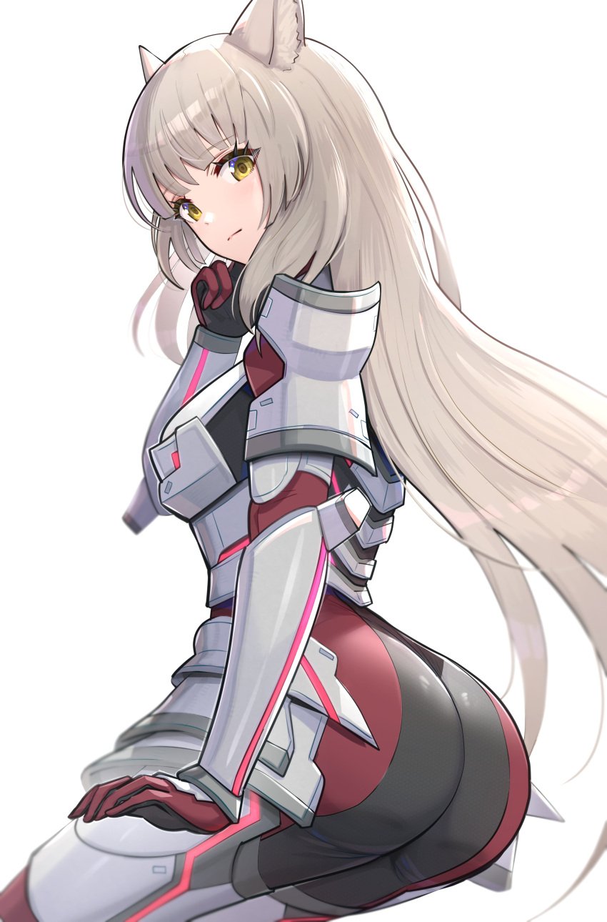 1girls absurd_res ass ass_focus big_ass black_gloves breasts bubble_ass bubble_butt butt cat_ears cat_tail curvy female gloves gonzarez highres large_ass long_hair looking_at_viewer m_(xenoblade) medium_breasts mio_(xenoblade) silver_armor silver_boots silver_hair silver_thighhighs slim_waist thick_ass thick_thighs thigh_boots thighhighs thighs very_long_hair voluptuous wide_hips xenoblade_(series) xenoblade_chronicles_3 yellow_eyes