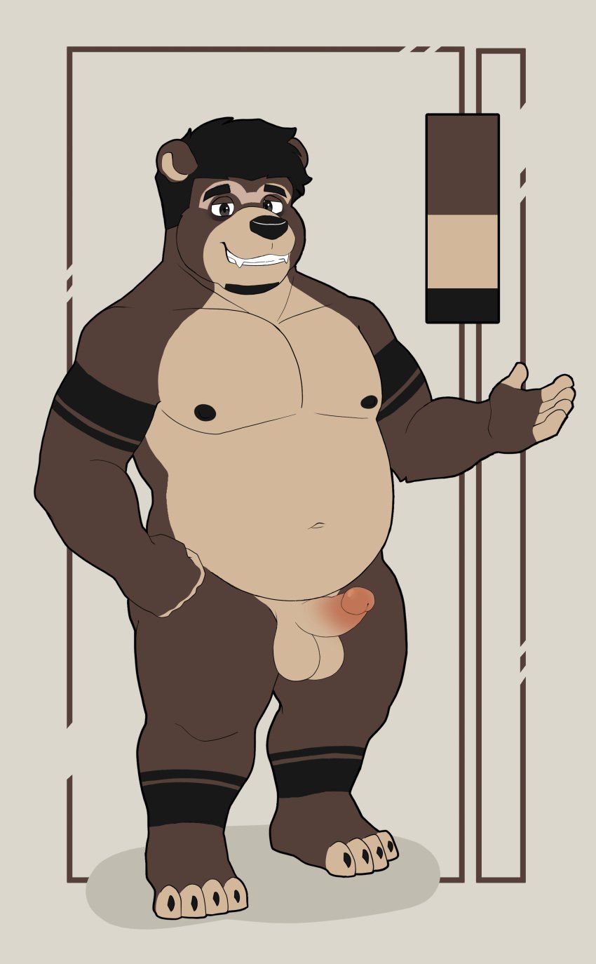 absurd_res acario acario_(artist) anthro bear genitals hi_res male male_focus male_only mammal model_sheet penis solo spectacled_bear tremarctine