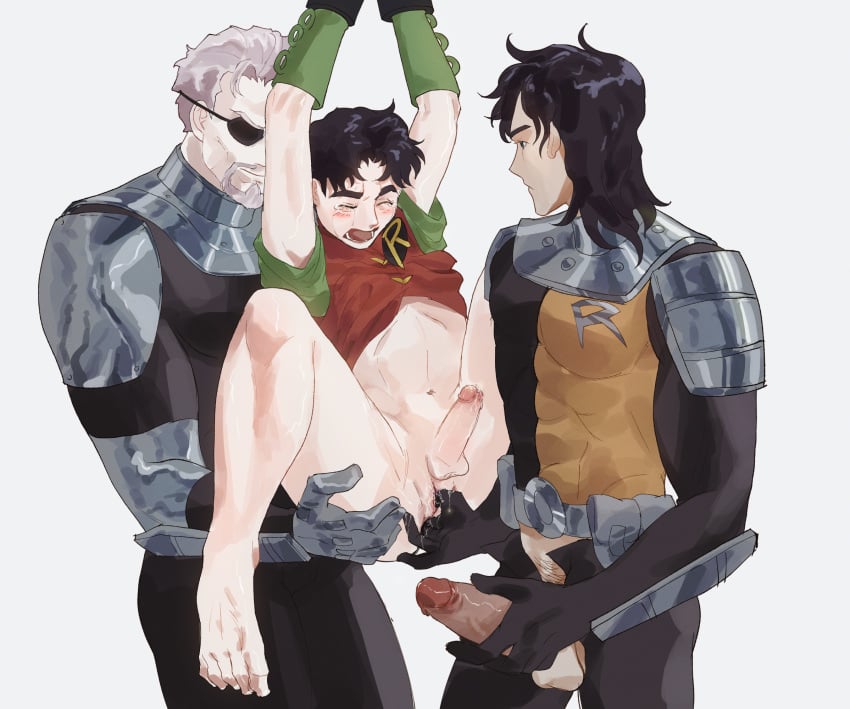 1maleherm 2boys balls captured captured_hero cuntboy dc dc_comics deathstroke dick_grayson full-package_cuntboy gay genderswap genderswap_(mti) herm hermaphrodite human intersex jason_todd male maleherm multi_genitalia nightwing penis pussy robin_(dc) robin_(jason_todd) sarriathmg slade_wilson yaoi