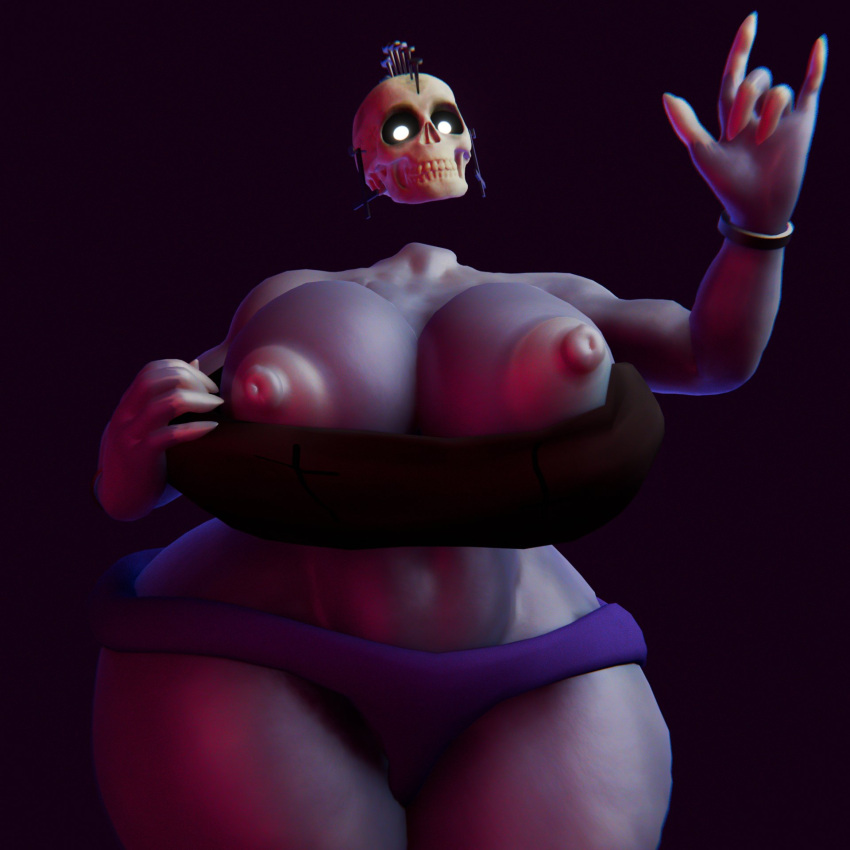 big_breasts breasts floating_head nipples purple_body purple_skin skull skull_head tagme thick_thighs unknown_character video_games wicked_guy_