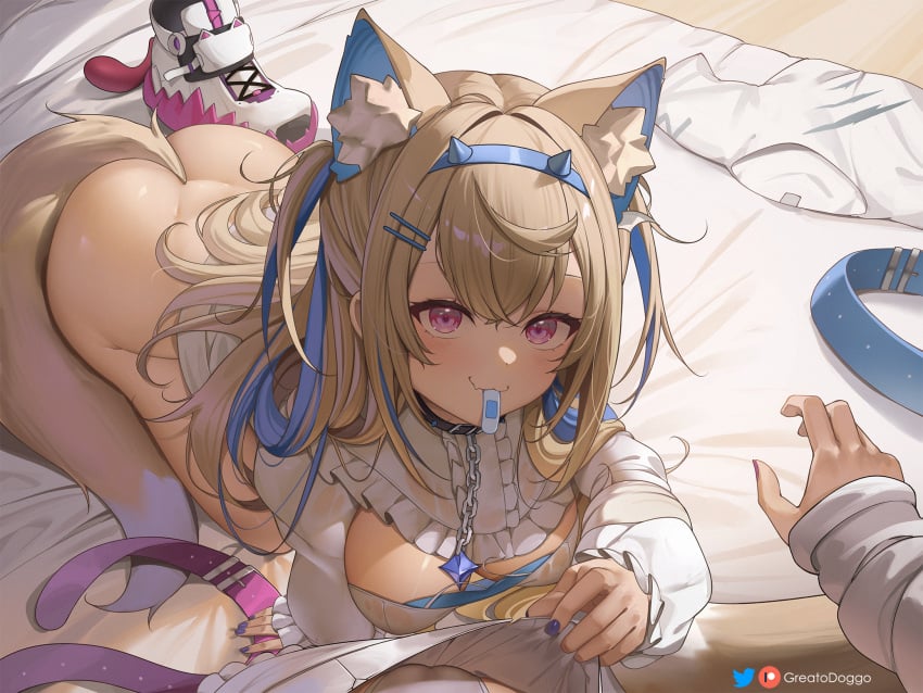 2girls animal_ears ass blonde_hair breasts dog_girl female female_pov fuwamoco fuwawa_abyssgard greatodoggo hololive hololive_english hololive_english_-advent- huge_breasts incest kemonomimi large_ass light-skinned_female light_skin long_hair mococo_abyssgard naughty_face pink_eyes pov sisters tail virtual_youtuber yuri