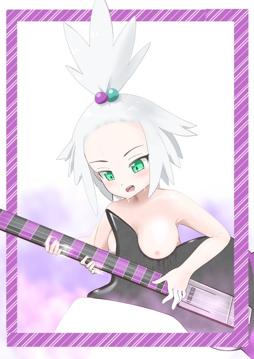 1girls breasts female female_only guitar human human_only microsd_(artist) nintendo nude nude_female pokemon pokemon_bw2 roxie_(pokemon) solo