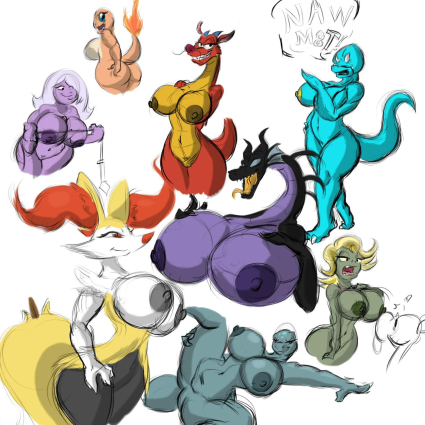 2016 7girls amethyst_(steven_universe) anthro anthro_only areola ass big_breasts big_butt braixen breasts charmander crossover disney disney_villains dragon erect_nipples female gem_(species) glitter_zombie_(pvz) huge_breasts lizard maleficent mulan mushu nintendo nipples peashooter_(pvz) plants_vs_zombies pokémon_(species) pokemon pokemon_(species) pussy reptile rule_63 scalie shinysteel sleeping_beauty_(1959_film) smooth_skin steven_universe video_games white_background zombie_(pvz)