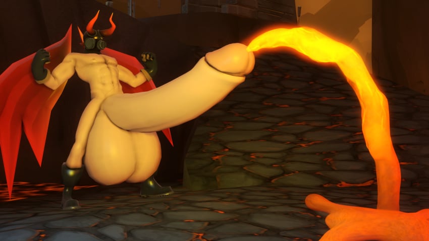 1boy 3d boots cum cumshot demon gloves hands-free hell horns huge_cock human hyper hyper_penis hyper_testicles kayakazan_(artist) lava male_only muscles nipples nude penis pyro solo source_filmmaker standing team_fortress team_fortress_2 testicles wings