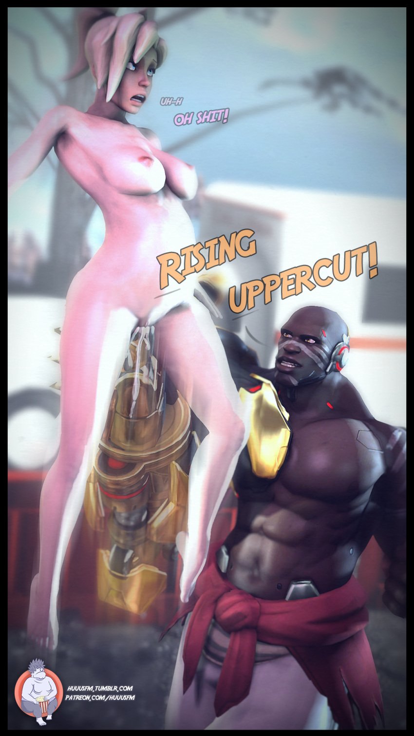 3d akande_ogundimu angela_ziegler blonde_hair blue_eyes dark-skinned_male dark_skin doomfist female fisting huuu interracial mercy overwatch source_filmmaker tagme