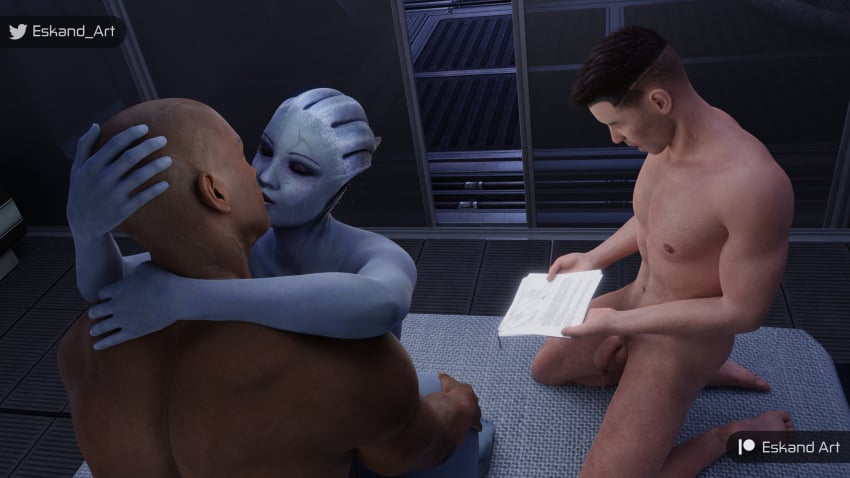 1asari 2boys 2humans 2males 3d 3d_(artwork) 3d_model alpha_male asari average_sized_penis bald bald_man beta_male bioware blue-skinned_female blue_body blue_skin commission cuck cuckold cuckolding cum cum_on_face cum_on_paper dark-skinned_male dark_brown_hair dark_skin eskandart flaccid flaccid_cock flaccid_penis hetero_sex heterosexual indoor_nudity indoors indoors_sex interracial interspecies kissing leaking_cum left_out liara_t'soni light-skinned_male light_skin making_out mass_effect mass_effect_3 melanin muscles muscular muscular_male naked naked_female naked_male nude nude_female nude_male pathetic_male straight straight_sex veiny_penis