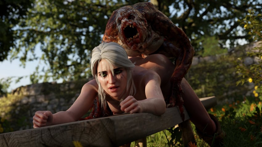 3d ass belethor's_smut breasts ciri female green_eyes light-skinned_female mascara mascara_tears monster nipples nude penetration sex the_witcher_(series) the_witcher_3:_wild_hunt white_hair