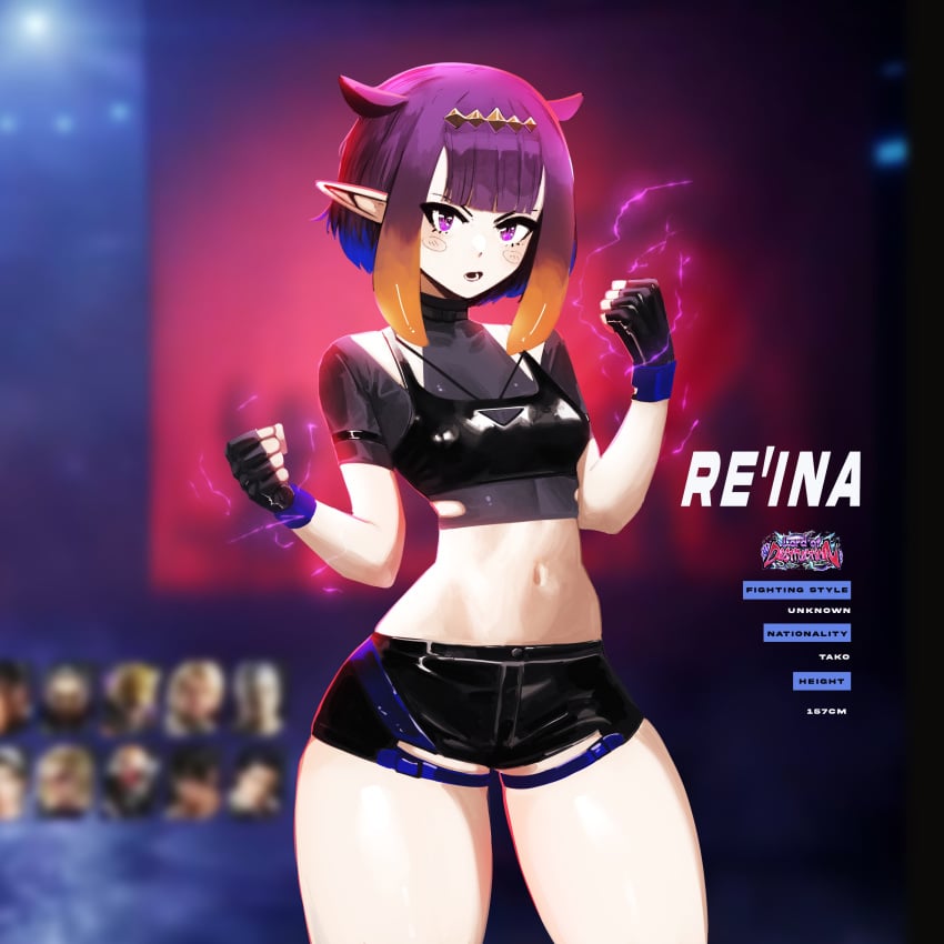 1girls big_ass big_breasts cosplay female female_only franzilla fully_clothed hololive hololive_english hololive_myth navel ninomae_ina'nis reina_mishima reina_mishima_(cosplay) solo tekken tekken_8 thick_thighs virtual_youtuber