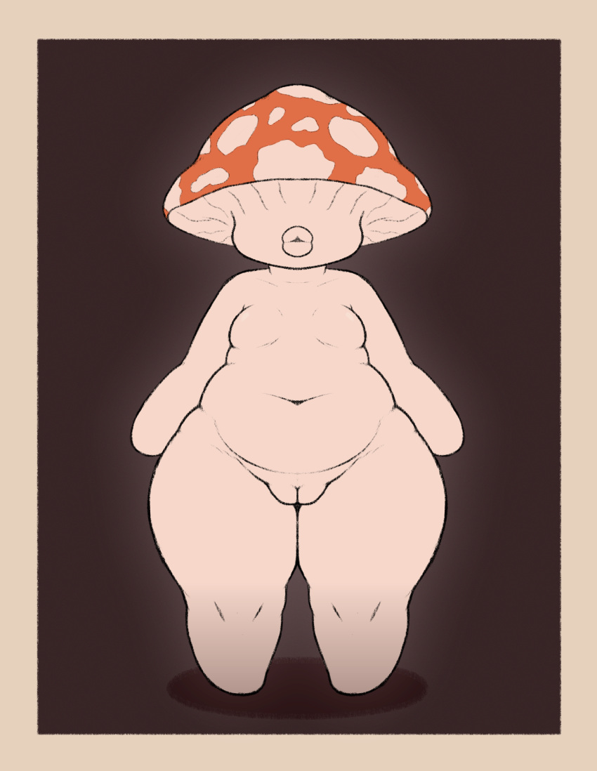 belly belly_button bimbo_lips bottom_heavy chubby fat_pussy female front_view keelpowah midget mushroom mushroom_girl no_eyes no_nipples overweight plump plump_labia plump_lips plump_pussy shortstack simple_background small_breasts thick_thighs wide_hips