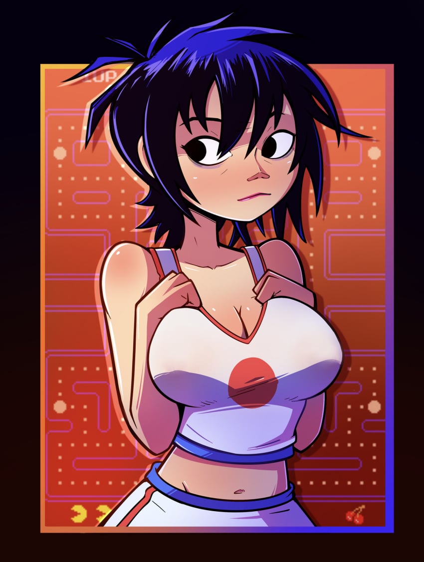 1girls asian asian_female crossxvii female gorillaz noodle_(gorillaz) noodle_(pac-man)