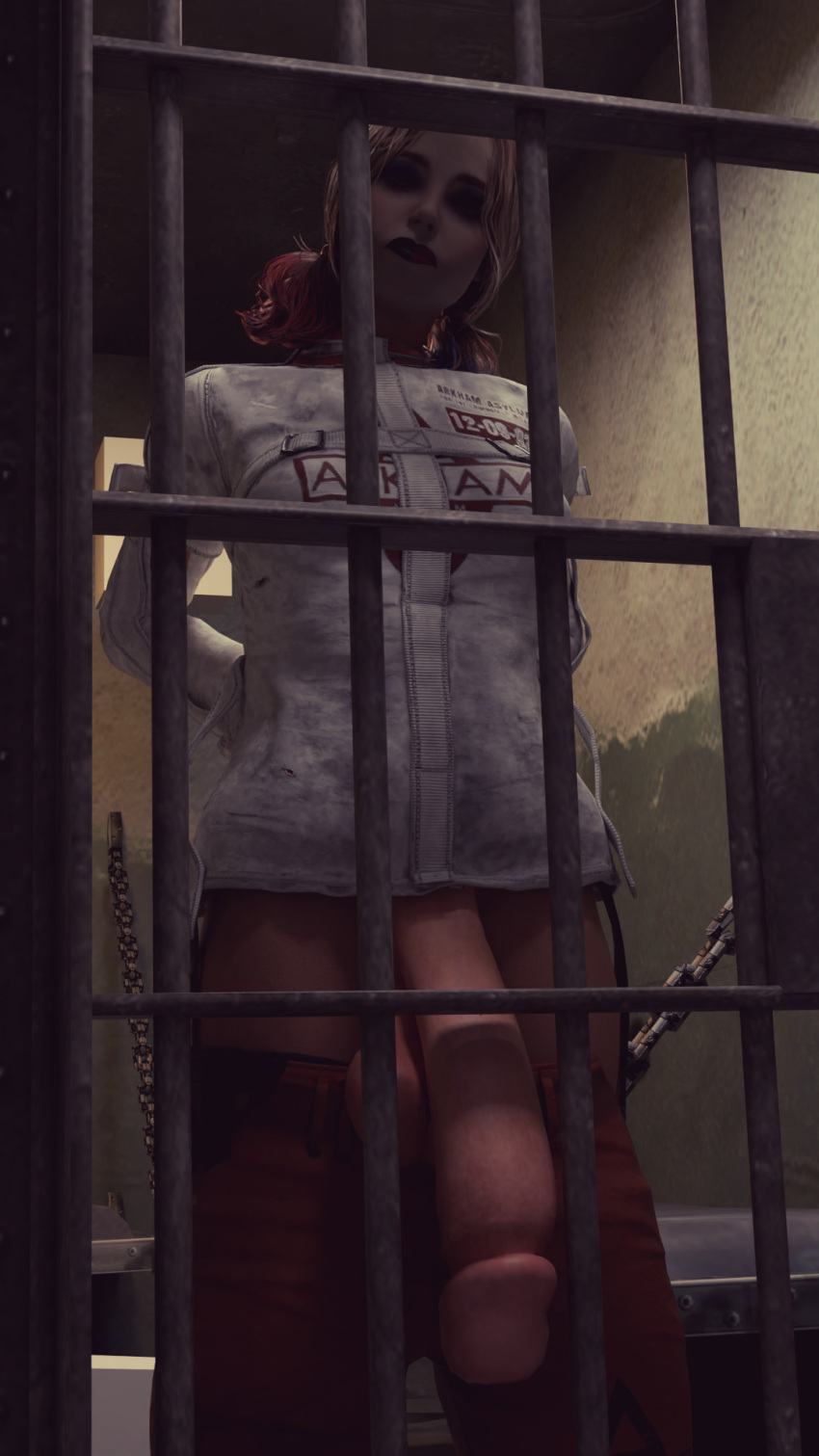 3d balls batman_(series) big_balls big_penis dc dc_comics flaccid flaccid_penis full_color futa_only futanari harley_quinn harley_quinn_(arkham) harley_quinn_(suicide_squad_game) hung_futa hung_futanari intersex jail no_penetration penis sad solo suicide_squad suicide_squad:_kill_the_justice_league